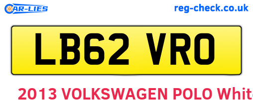 LB62VRO are the vehicle registration plates.
