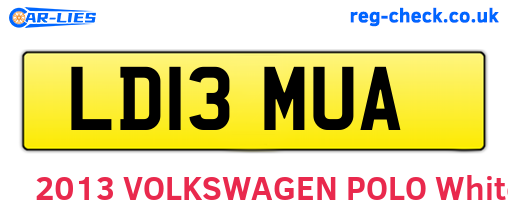 LD13MUA are the vehicle registration plates.