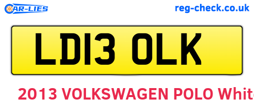 LD13OLK are the vehicle registration plates.
