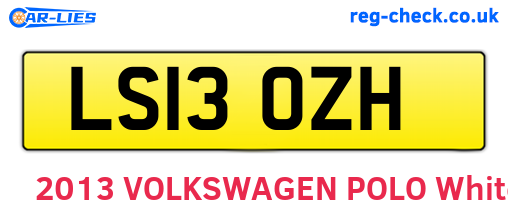 LS13OZH are the vehicle registration plates.