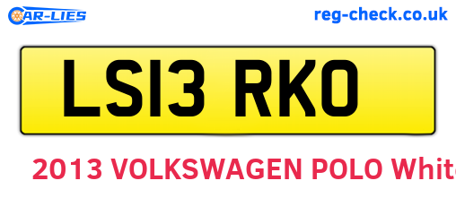 LS13RKO are the vehicle registration plates.