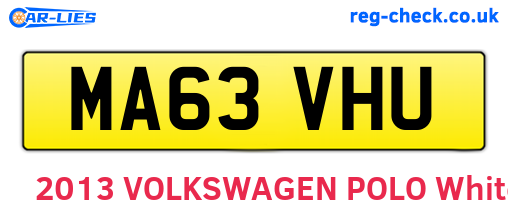 MA63VHU are the vehicle registration plates.