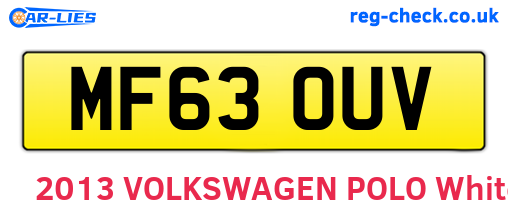 MF63OUV are the vehicle registration plates.
