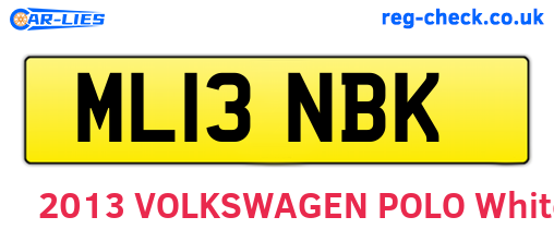 ML13NBK are the vehicle registration plates.