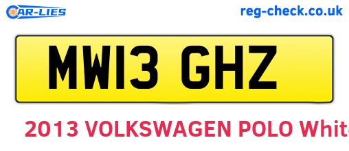 MW13GHZ are the vehicle registration plates.