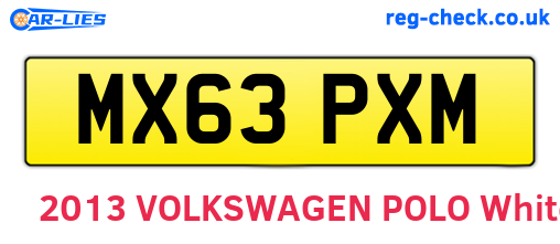 MX63PXM are the vehicle registration plates.