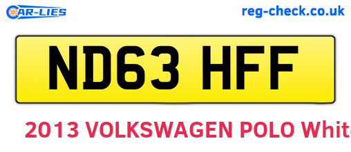 ND63HFF are the vehicle registration plates.