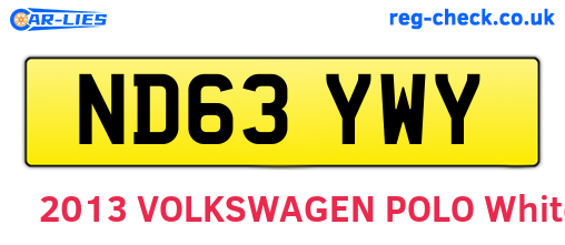 ND63YWY are the vehicle registration plates.