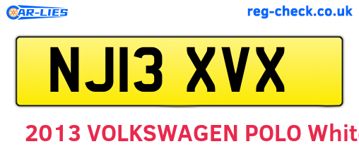 NJ13XVX are the vehicle registration plates.