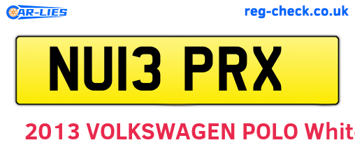 NU13PRX are the vehicle registration plates.