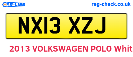 NX13XZJ are the vehicle registration plates.