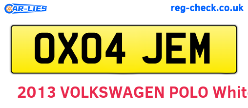 OX04JEM are the vehicle registration plates.