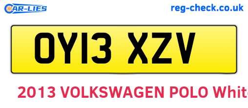 OY13XZV are the vehicle registration plates.