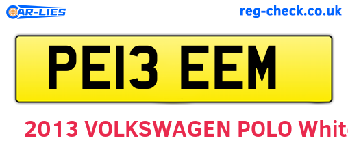 PE13EEM are the vehicle registration plates.
