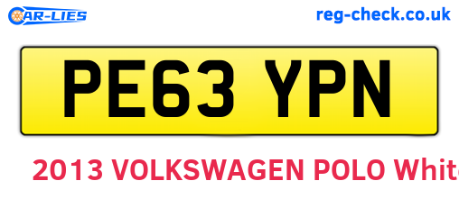 PE63YPN are the vehicle registration plates.