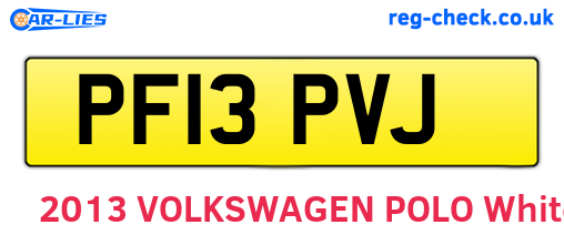 PF13PVJ are the vehicle registration plates.