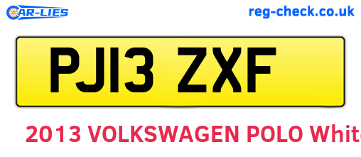 PJ13ZXF are the vehicle registration plates.