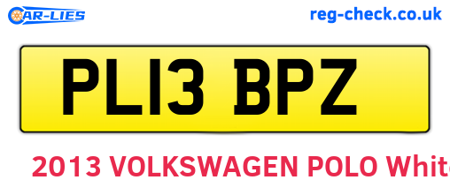 PL13BPZ are the vehicle registration plates.