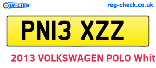 PN13XZZ are the vehicle registration plates.