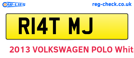 R14TMJ are the vehicle registration plates.
