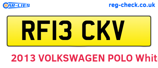RF13CKV are the vehicle registration plates.