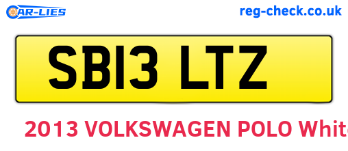 SB13LTZ are the vehicle registration plates.