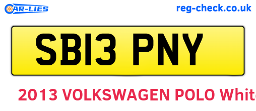 SB13PNY are the vehicle registration plates.