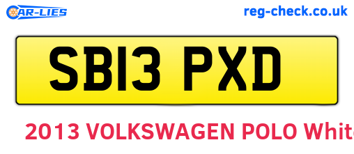 SB13PXD are the vehicle registration plates.