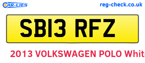 SB13RFZ are the vehicle registration plates.