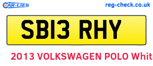 SB13RHY are the vehicle registration plates.
