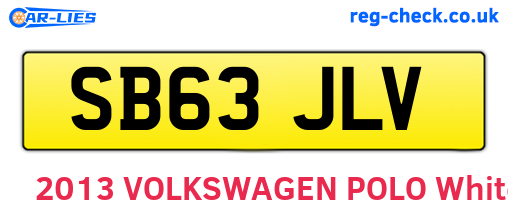 SB63JLV are the vehicle registration plates.