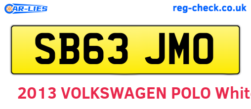 SB63JMO are the vehicle registration plates.