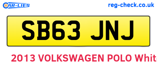 SB63JNJ are the vehicle registration plates.