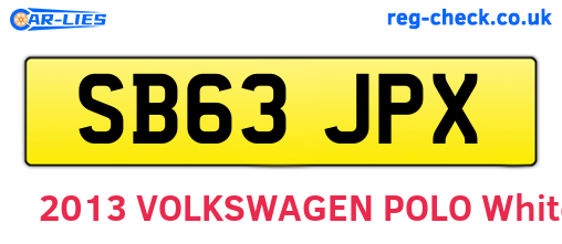 SB63JPX are the vehicle registration plates.