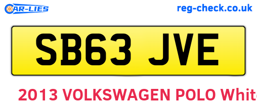 SB63JVE are the vehicle registration plates.