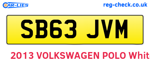 SB63JVM are the vehicle registration plates.