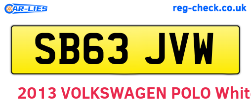 SB63JVW are the vehicle registration plates.