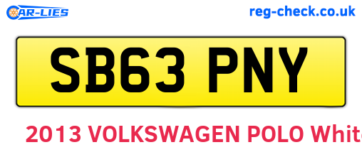 SB63PNY are the vehicle registration plates.
