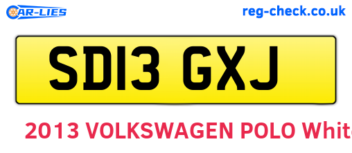 SD13GXJ are the vehicle registration plates.