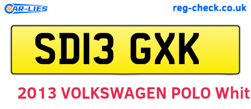 SD13GXK are the vehicle registration plates.