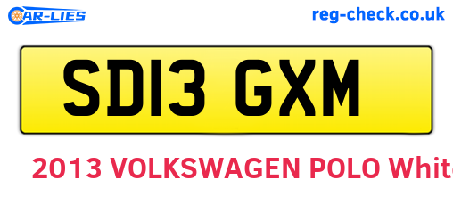 SD13GXM are the vehicle registration plates.