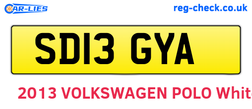 SD13GYA are the vehicle registration plates.