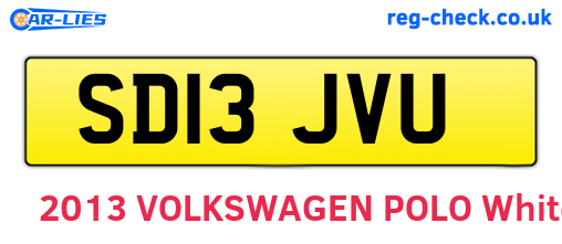 SD13JVU are the vehicle registration plates.