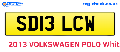 SD13LCW are the vehicle registration plates.