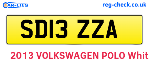 SD13ZZA are the vehicle registration plates.