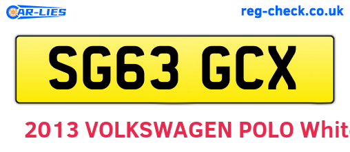 SG63GCX are the vehicle registration plates.