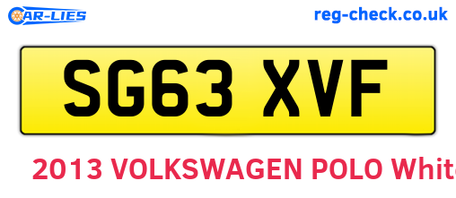 SG63XVF are the vehicle registration plates.