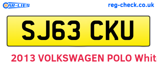 SJ63CKU are the vehicle registration plates.