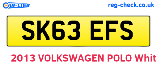 SK63EFS are the vehicle registration plates.
