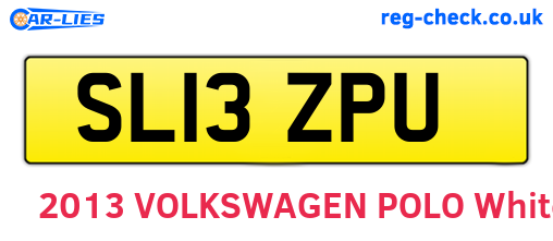 SL13ZPU are the vehicle registration plates.